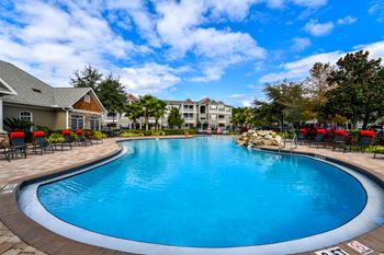 Swimming pool with relaxing sundecks